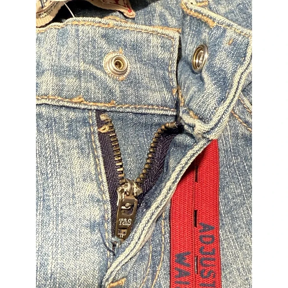 The Children's Place Girl's Skinny Straight‎ denim blue Jeans Adjustable Size 4T